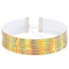 Chic Style Women Multirow 6 Layers Holographic Wide Choker Necklace Club Party