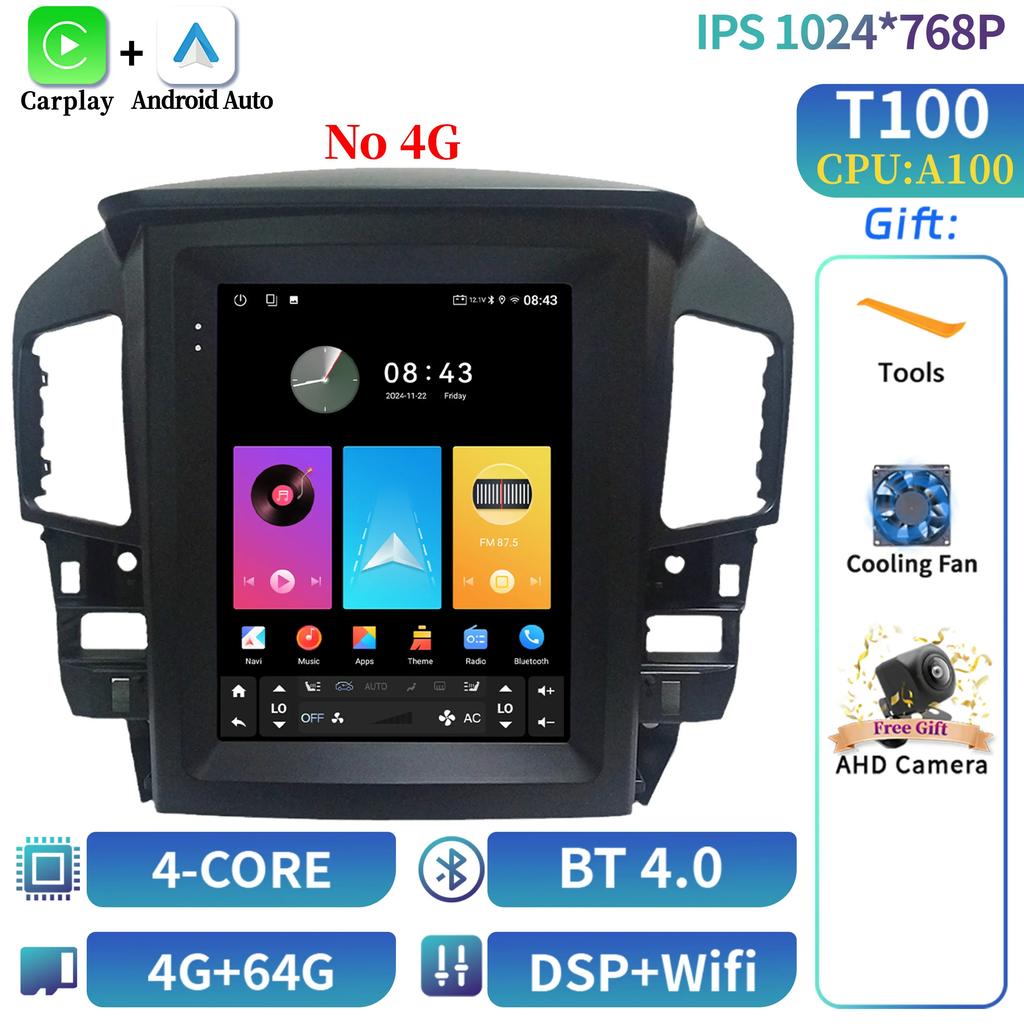 9.7" For For Lexus RX300 1998-2001 For Toyota Harrier 1998 Android 14 Car Radio Multimedia Video Player Navigation 4G GPS No dvd