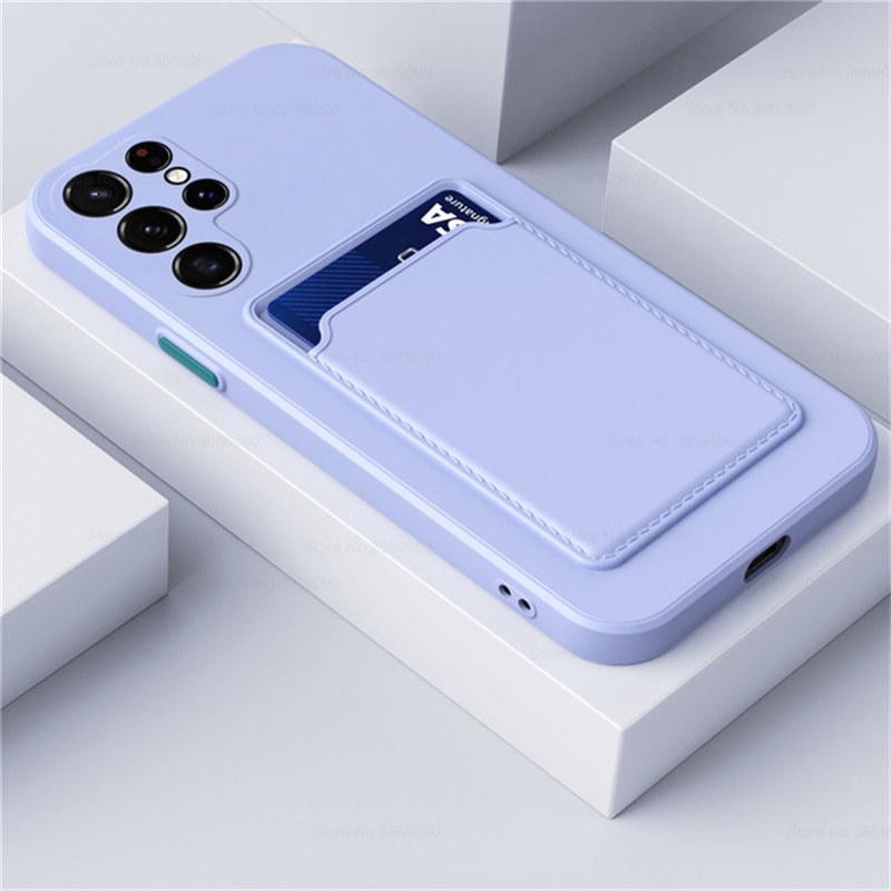 12 Color Card Bag Tekuté pouzdro pro Samsung S20 21 22 Plus Ultra M52 M51 M31s M12 Pouzdro Kontrastní barva