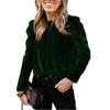 Women's Solid Color Gold Velvet Puff Sleeve Long Sleeve Elegant Fashion Top