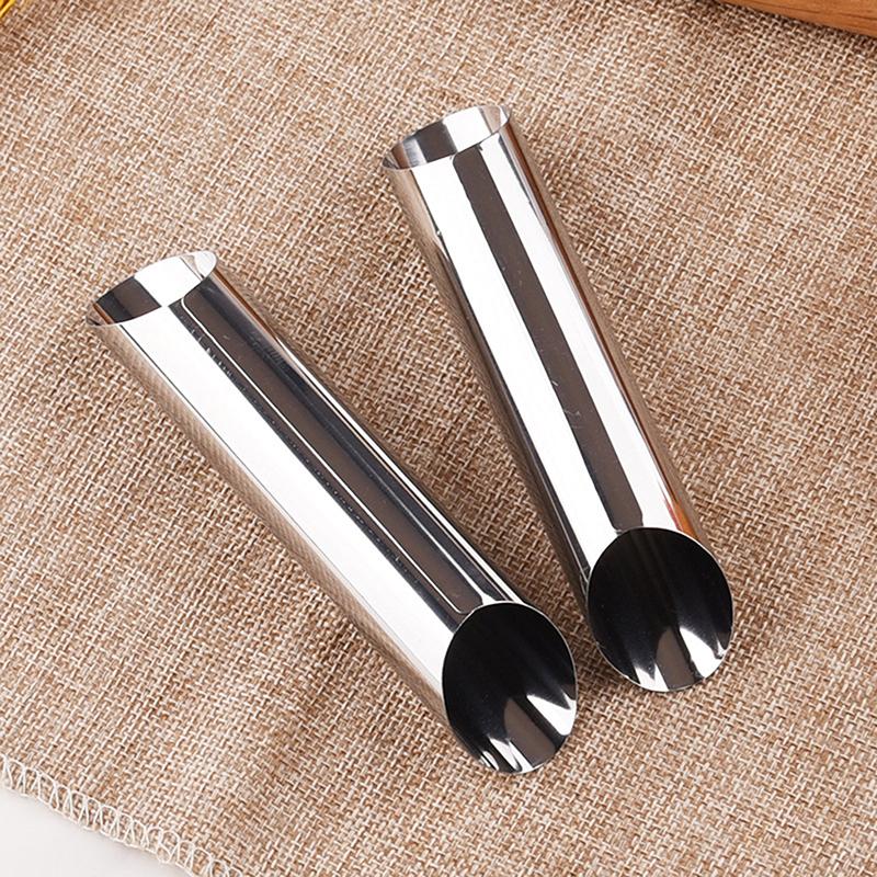 10Pcs Baking Cones Stainless Steel Spiral Croissant Tubes Cream Horn Bread Pastry Cake Mold Cookie Dessert Kitchen Baking Tool