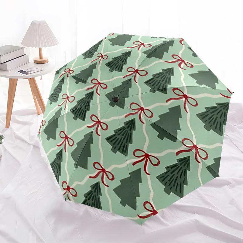 1pc Tree Print Automatic Cute Umbrella 8-Bone Design Compact Gear for Outdoor Travel, Perfect Holiday Gift yy251230022