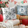 Blue and white porcelain floral design printing pillow cover Short plush Suitable living room bedrooms sofas throw cushion cover