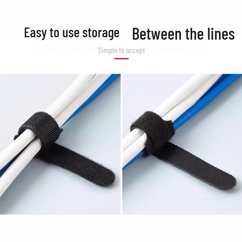 Self-Locking Nylon Cable Ties with Self-Adhesive Velcro for Wire Management
