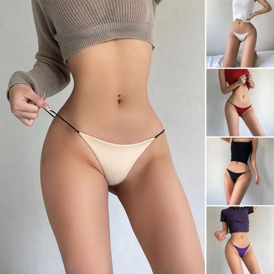 Seksowne stringi G dla kobiet Oddychające T-Back Cienki pasek Bielizna Niska talia Miękkie rozciągliwe Prowokacyjne majtki