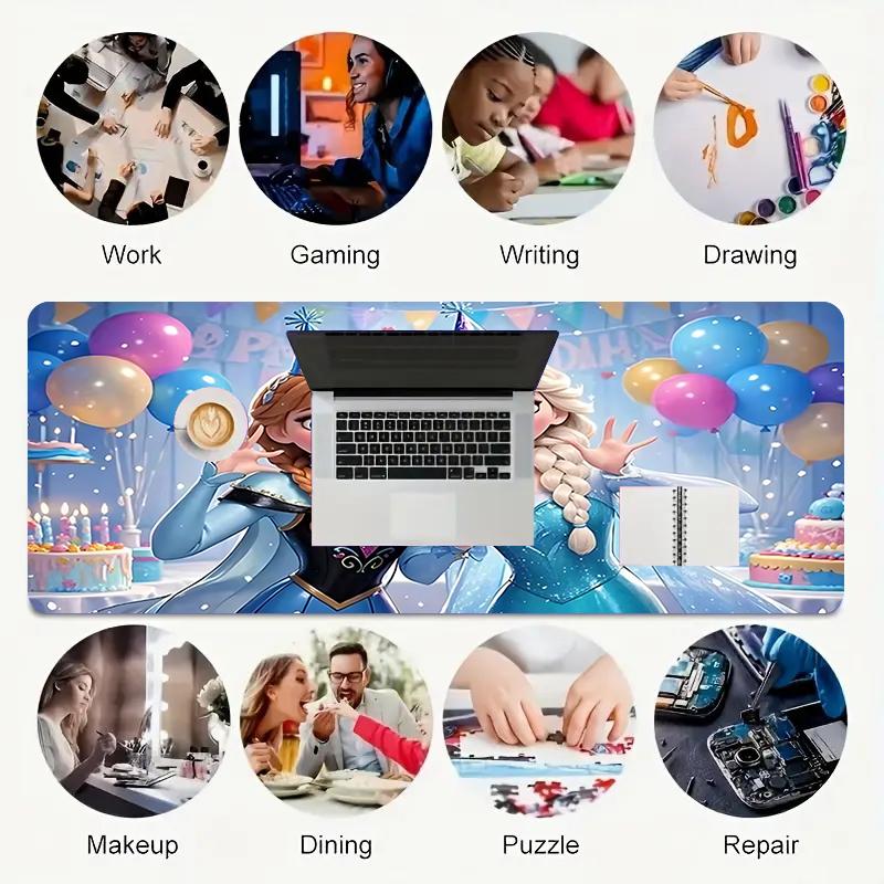 1Pc Frosty Birthday Celebration Gaming Mouse Pad Keyboard Desk Mat Non-slip Rubber Lock Edge Waterproof Computer Mousepad for Office Home Decor Y1646