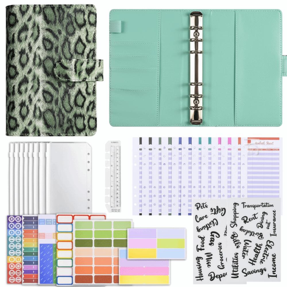 6 Hole Binder Pockets Soft Budget Binder Planner PU Notebook Binder  for Budgeting