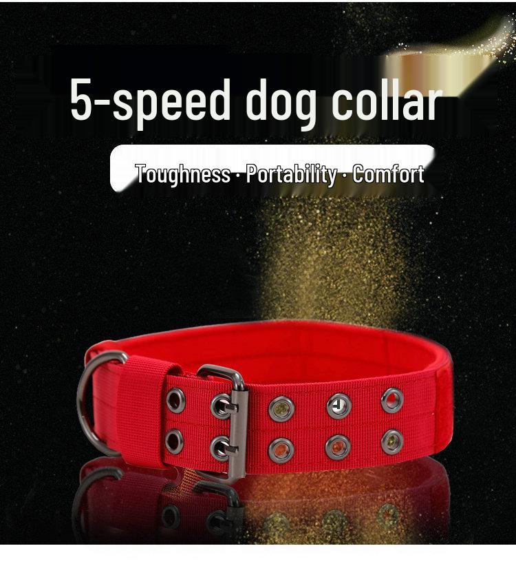 Nylon Wear-Resistant Adjustable Dog Collar for Medium To Large Dogs - Tactical Outdoor Training Collar