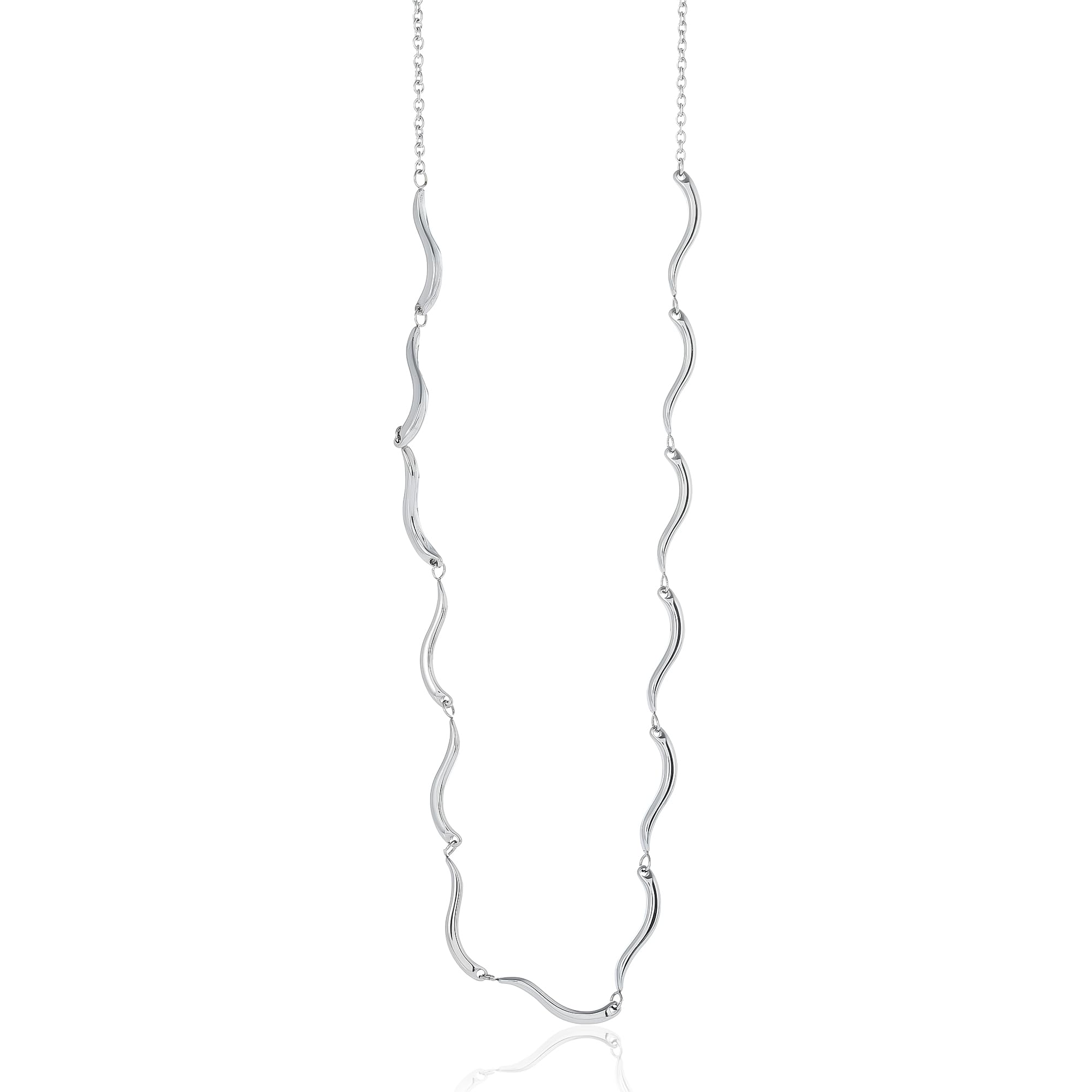 

Skagen Women s ESSENTIAL WAVES Stainless Steel Chain Necklace, SKJ1795040