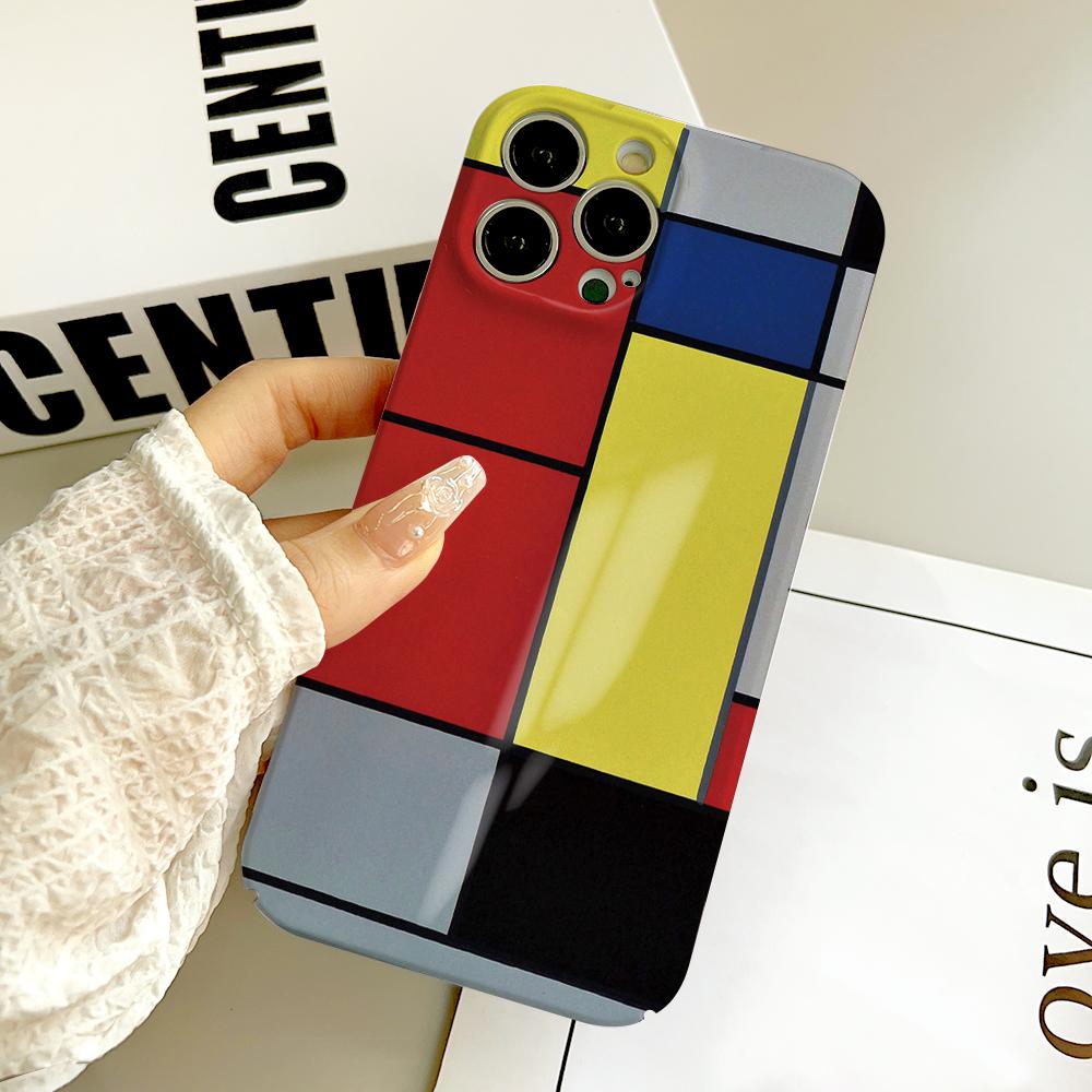 Piet Mondrian Phone Case FUNDA For IPhone 16 15 14 13 12 11 Plus Pro Max Mini Precise Hole Matching Film Covers