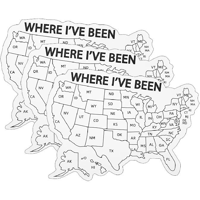 

Where I ve Been Map Vinyl Coloring Sticker,Where I Have Been Waterproof Decal to Track Travel Journal,Visited States map for Travel Water Bottles US States Map