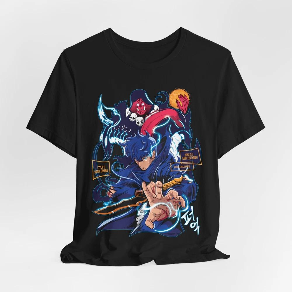 Solo Leveling Anime Graphic Tee, Unisex T-Shirt, K-Pop Fashion Top, Manga Lover S