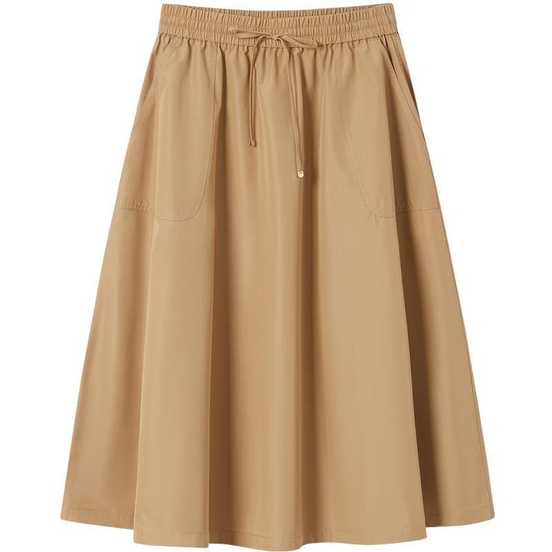 JUZUI Women's Elegant Workwear Elastic Waist Skirt