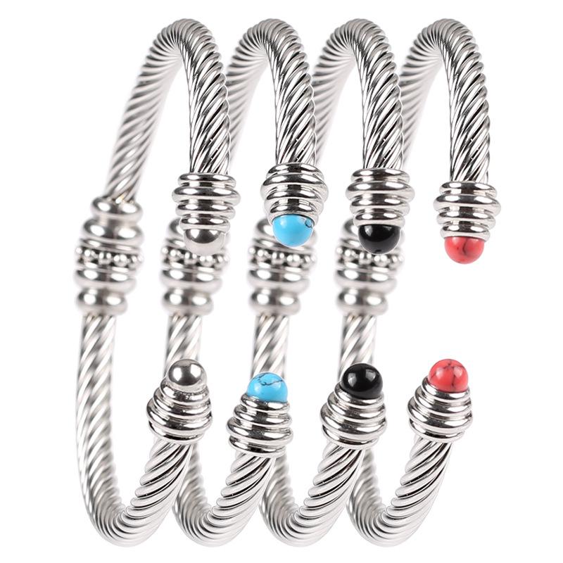 Bracciale Donna Bracciale in pellicola di seta Twke dorato dorato 18 carati Bracciale Twist Jackie alla moda