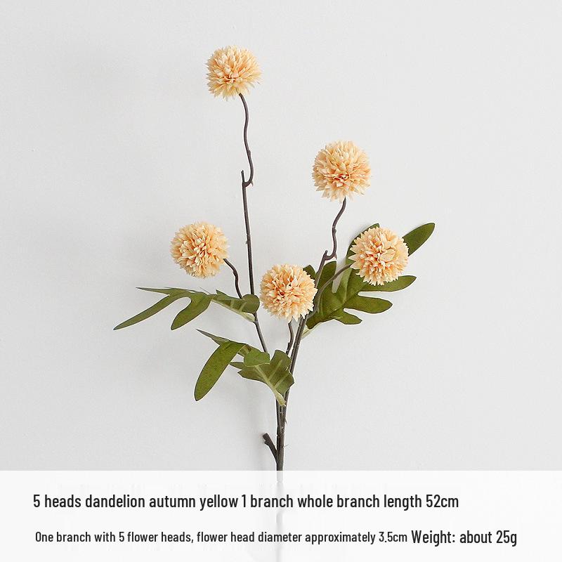 Herbst Löwenzahn & Chrysanthemen Seidenblumenarrangement mit Hortensie Kugel