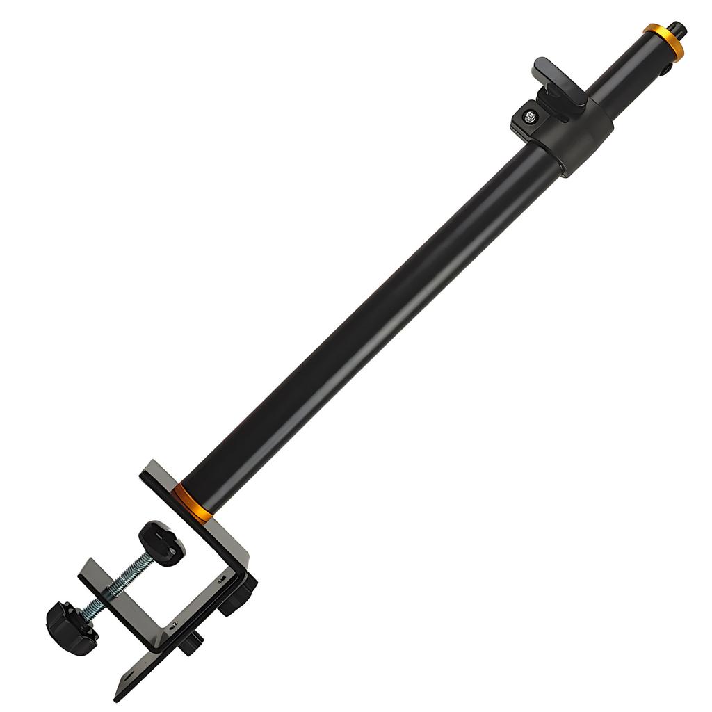B040 Metal Tabletop Clip-On Camera Phone Live Streaming Stand Retractable Rod with 1/4 Screw Interface