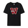 Summer Casual Trend New Men's and Women's Printed Black and White T-shirt with Letterless Geometric Pattern Short Sleeves