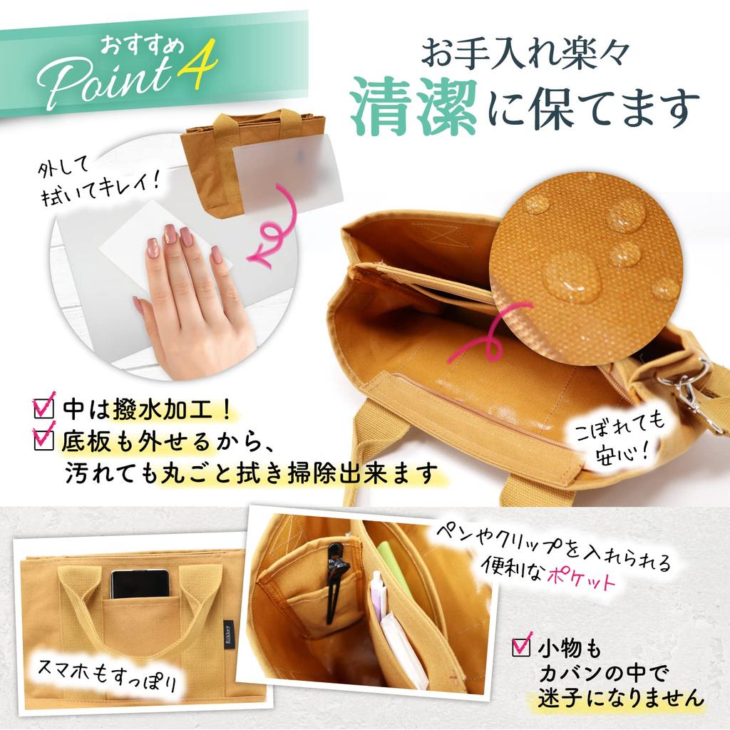 Rikkey Mini-Tragetasche mit Reißverschluss, Leinwand-Trenner, Großes Fassungsvermögen, 2-Wege-Umhängetasche (Rosa)