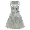 Beer Festival Costume Bavarian Women's Performance Costume Floral Print Square Neck Dress