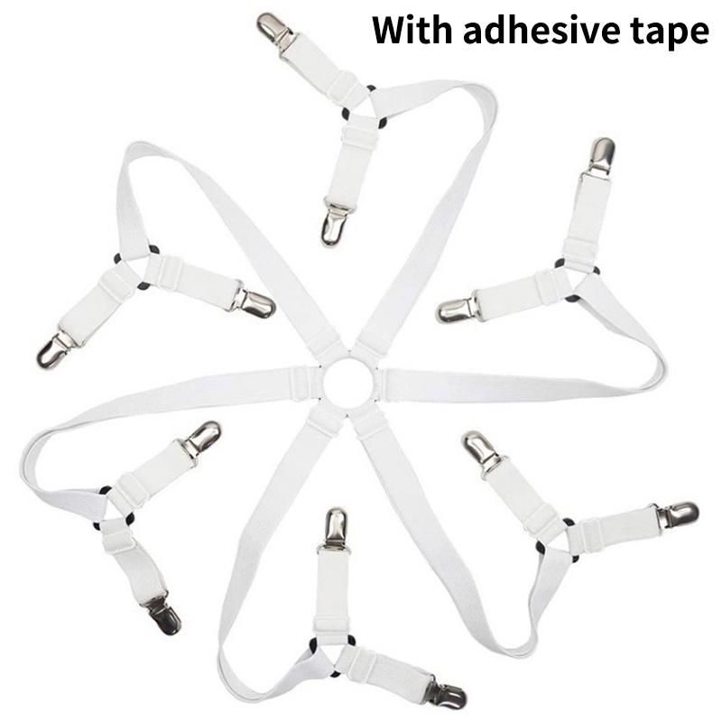 1Pcs Bed Sheet Holder Straps Adjustable Elastic Band Fitted Bed Sheet Holder Fasteners Suspenders Clip Suit