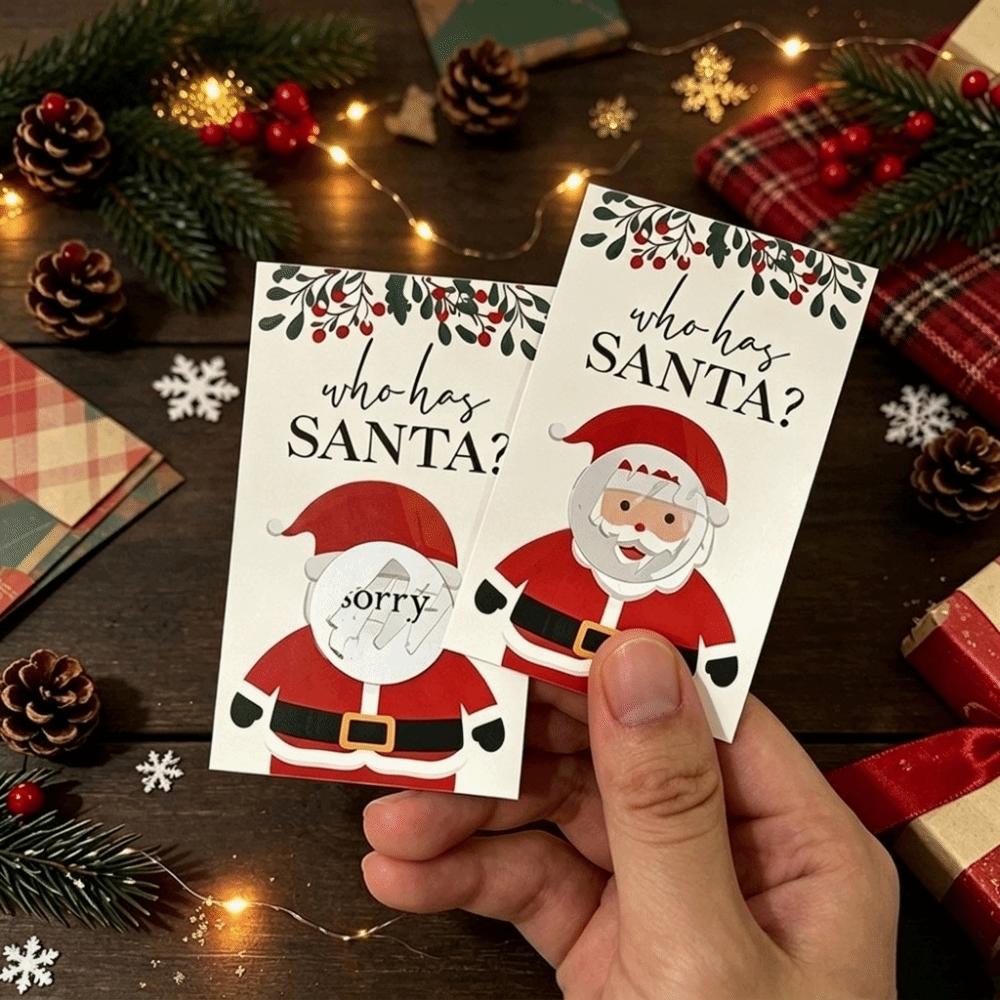 Paper Scratch Off Cards Non-Cash Prize Draw Xmas Interactive Game Cards New Year Celebrations