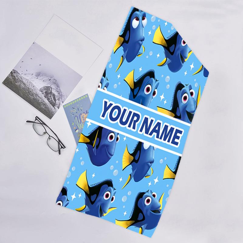 1pc Nemo2 Beach Towel with Custom Name, Beach/Swimming/Bath/Picnic/Camping Towel, Suitable for Seaside Beaches