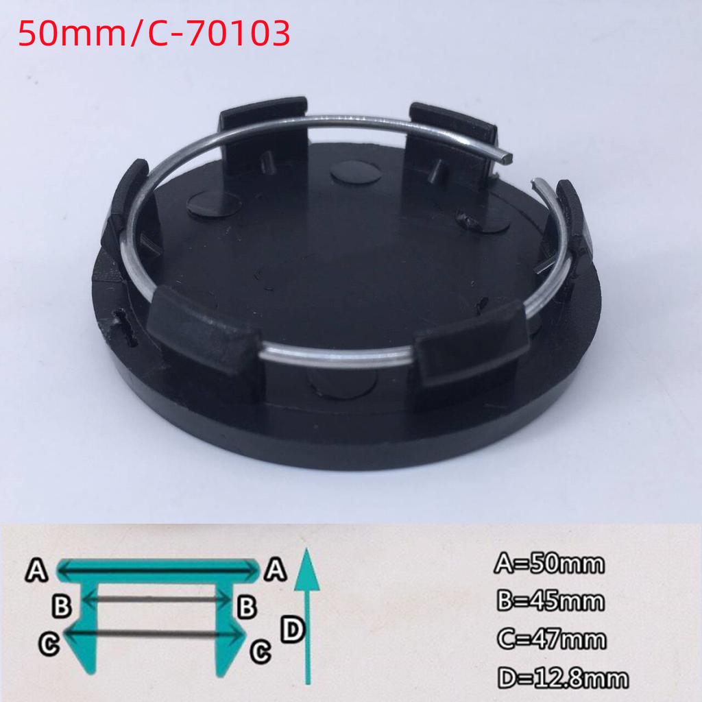 4Pcs Universal Car Wheel Hub Center Caps 49/50/56/60/65/68mm Black Silver Auto Hub Covers Replacement Accessories