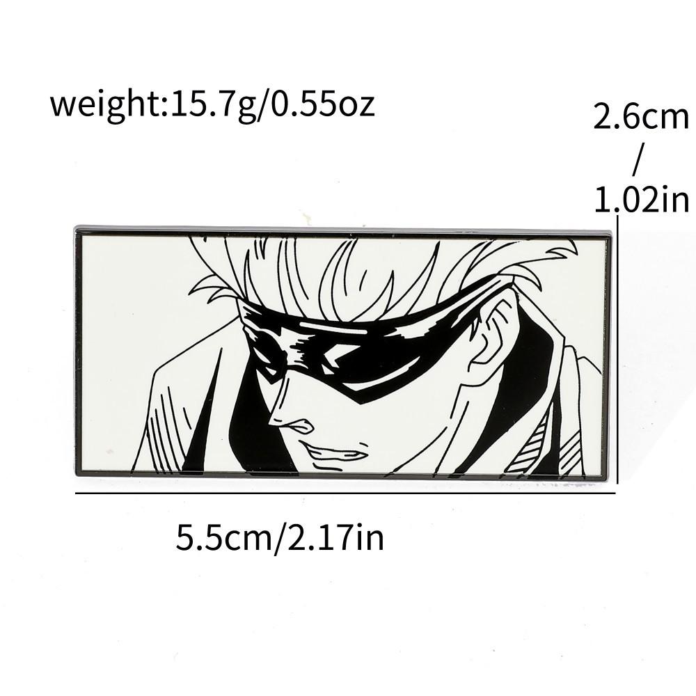 

Day manga cartoon spell return battle metal badge black and white five strips Wu alloy oil drop brooch pin decoration