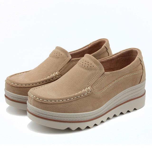 Jarní Ženy Ploché Boty Platforma Tenisky Ploché Kůže Semiš Dámské Mokasíny Mokasíny Ležérní Boty Ženy Popínavé rostliny 365