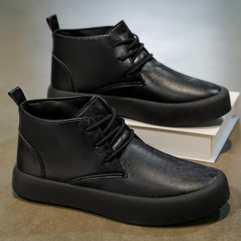 

2025 autumn new men s shoes fashion trend men s casual single shoes British style short boots versatile youth shoes 39