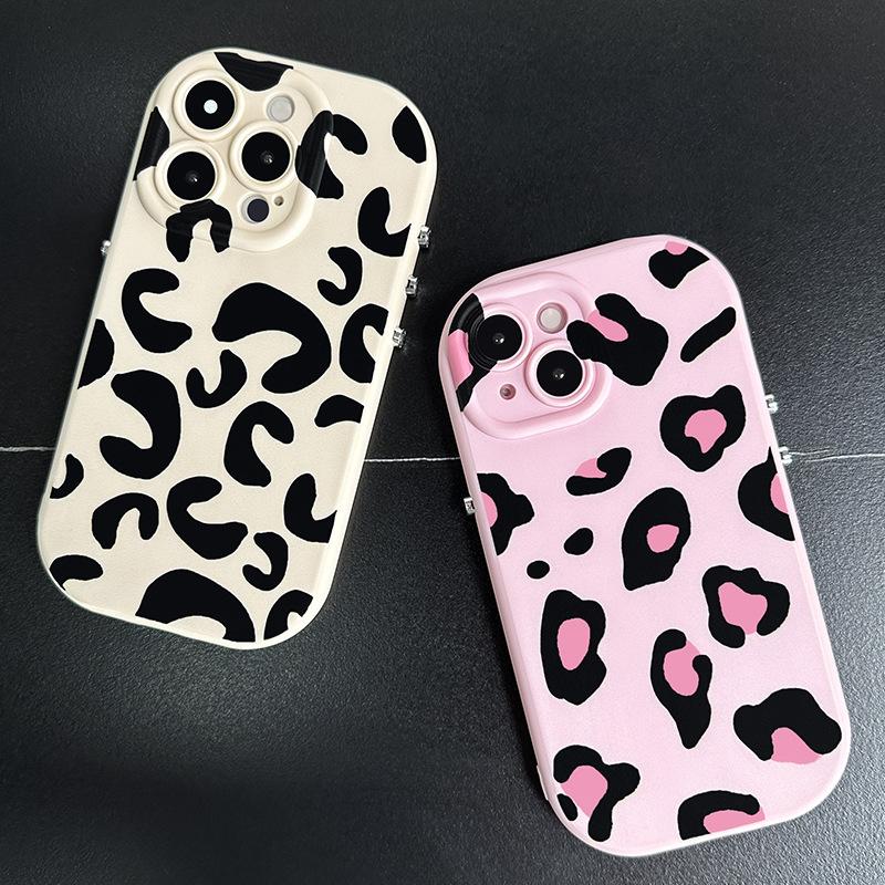 Leopard Print Suitable for Apple 15 Phone Case, IPhone 14 Promax All Inclusive, 13 Electroplated Button Phone Case, Apple 16