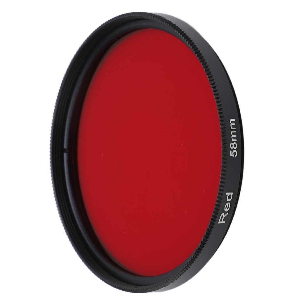 Threaded Camera Lens Filter Full Red Color Filter Optical Glass for Nikon Camera Lens58mm