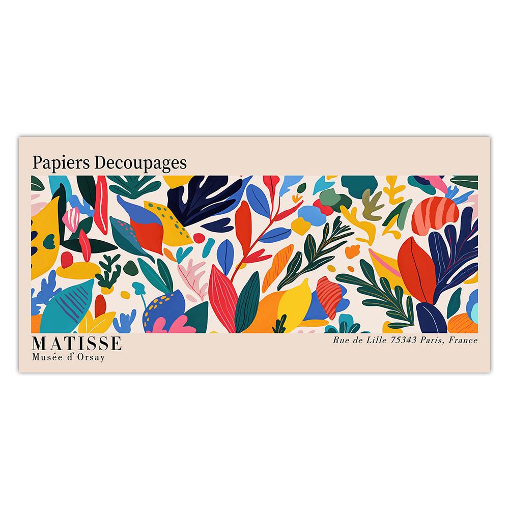 Matisse Bauhaus Geometrische Blätter Ausstellungsplakat Abstraktes Leinwandgemälde Drucke Minimalistische Wandkunst für Heimdekoration 1 Stück