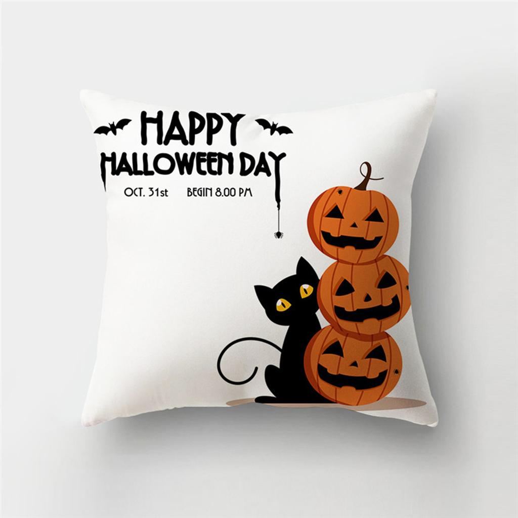 Halloween Theme Horror Pumpkin Print Pattern Cushion Cover Home Living Room Sofa Decoration Polyester Zipper Pillow Pillow Cover