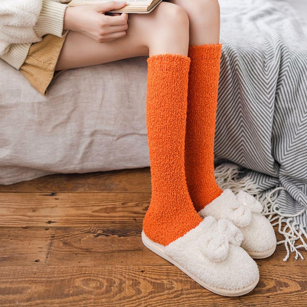 Cadeau de Noël Respirant Doux Hiver Chaud Chaussettes de Sommeil Chaussettes en Velours Corail Moelleuses Confortables Lit Sol