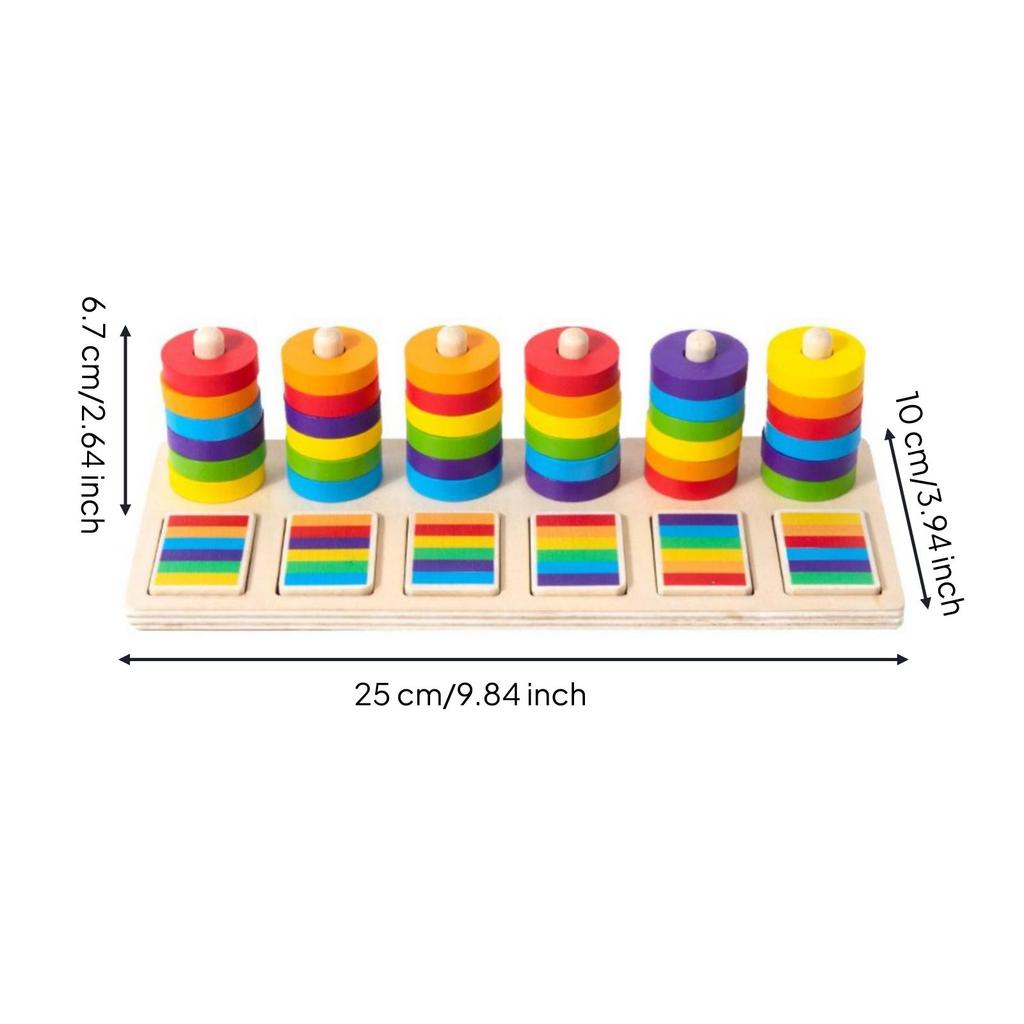 Wooden Educational ColorSorting Toy FineMotor Color Matching Board