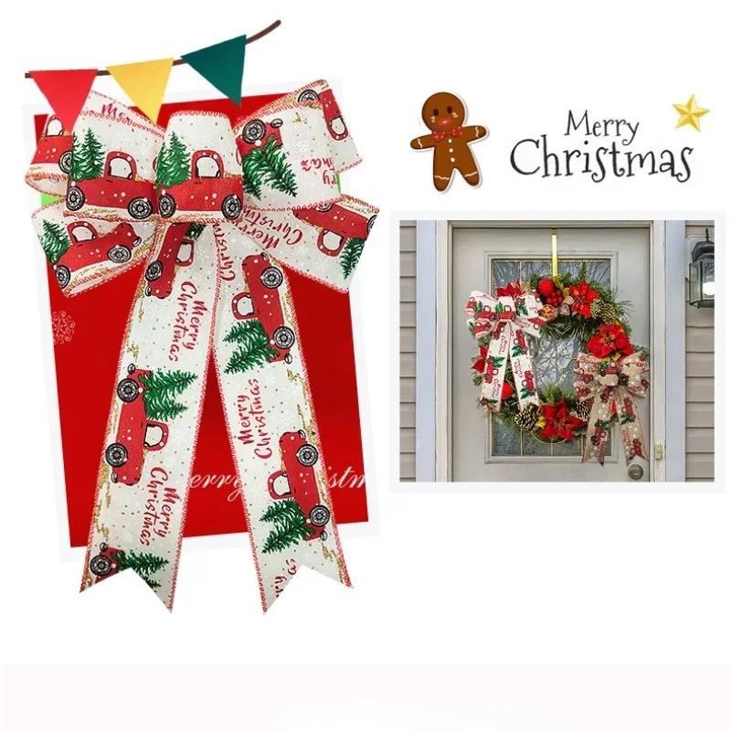 2024 New Christmas Hanging Decoration Bow DIY Home Garden Bows Gift Wrapping/Christmas/ Wedding Party Decoration