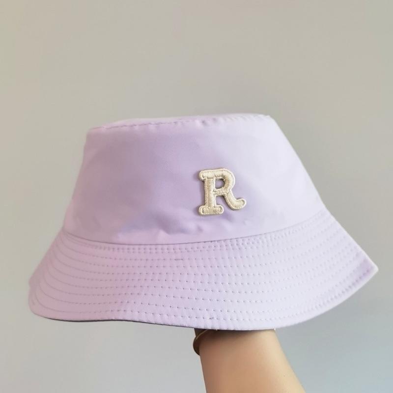 Bucket Hat Simple R Letter Trend Men and Women Versatile Casual Fashion Student Couple Outdoor Sun Protection