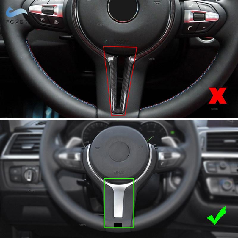 For BMW F Chassis F10 F11 F20 F22 F30 F32 F34 F36 F06 F12 F15 F16 Car ABS Matte Black Interior Steering Wheel Cover Frame Trim