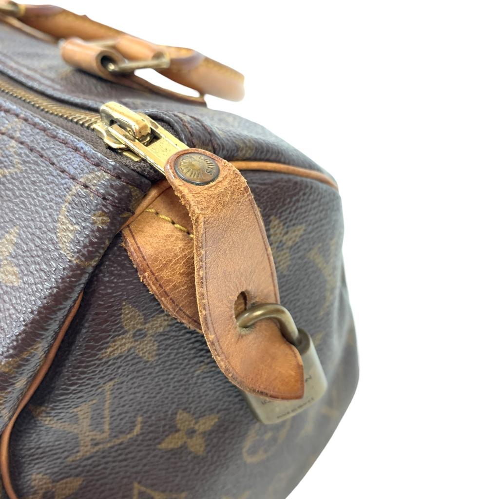 Used Louis Vuitton Monogram Speedy 25 M41528 Boston Bag Brown Authentic 1220