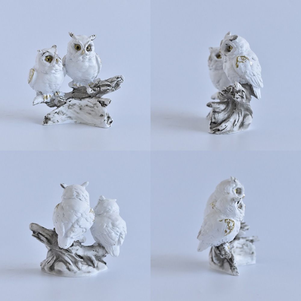 Cute Owl Ornament Creative Miniature Figurine Sculpture Desktop Decoration Animal Statue  Tabletop