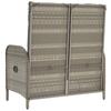 Vidaxl Rozkładana Ławka Ogrodowa, Poduszki, 107 Cm, Rattan Pe, Szara
