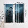 2pc   Window Curtains Gothic Style Skyscraper Durable 100% Polyester Fabric  Without Electricity Birthday Party for