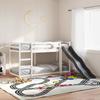 VidaXL Bunk Bed with Slide/ladder White 90x200 Cm Solid Pine, Loft Bed, Bunk Bed for Children, Bed 3284243