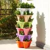 Four Petals Strawberry Three Dimensional Basin Stackable Balcony Vegetable Pot Family Plastics Portability Multilayer Flowerpot
