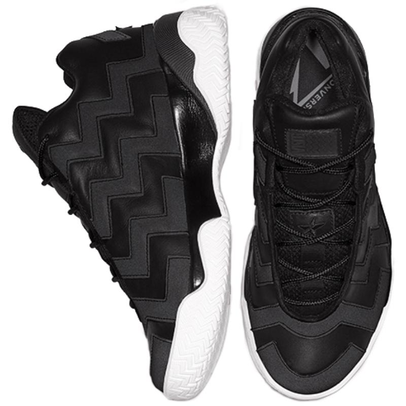 Converse VLTG Mission-V Mid Striped Sport Comfortable Mid-top Retro Basketball Shoes for Women In Pure Black