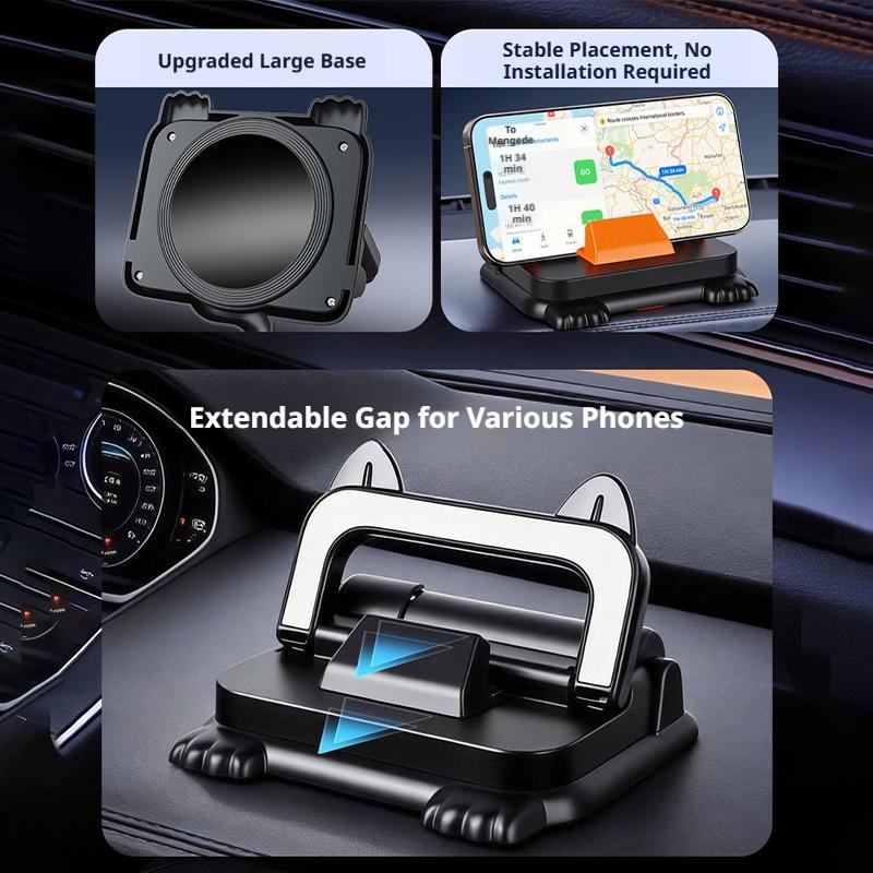 SEAMETAL Universal Dashboard Car Phone Holder 360° Rotation Stable Car Phone Mount With Parking Number Plate Smartphone Navigation Holder