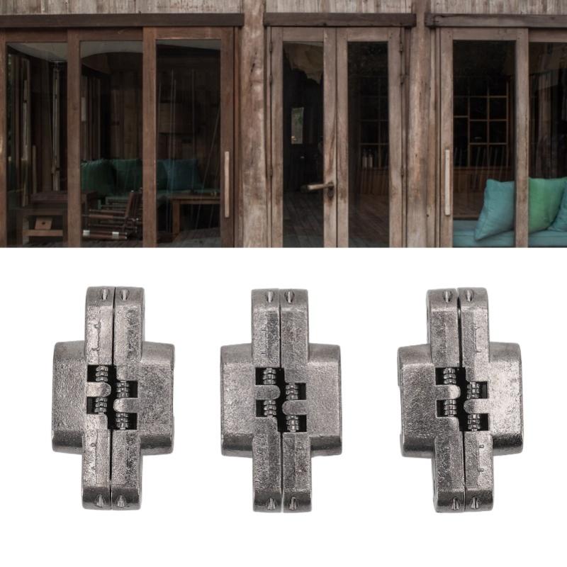 3 Pcs 43mm Mini Door Lock Hinges Invisible 180 Degree Zinc Alloy Cross Hinge For Cabinet Jewel Box