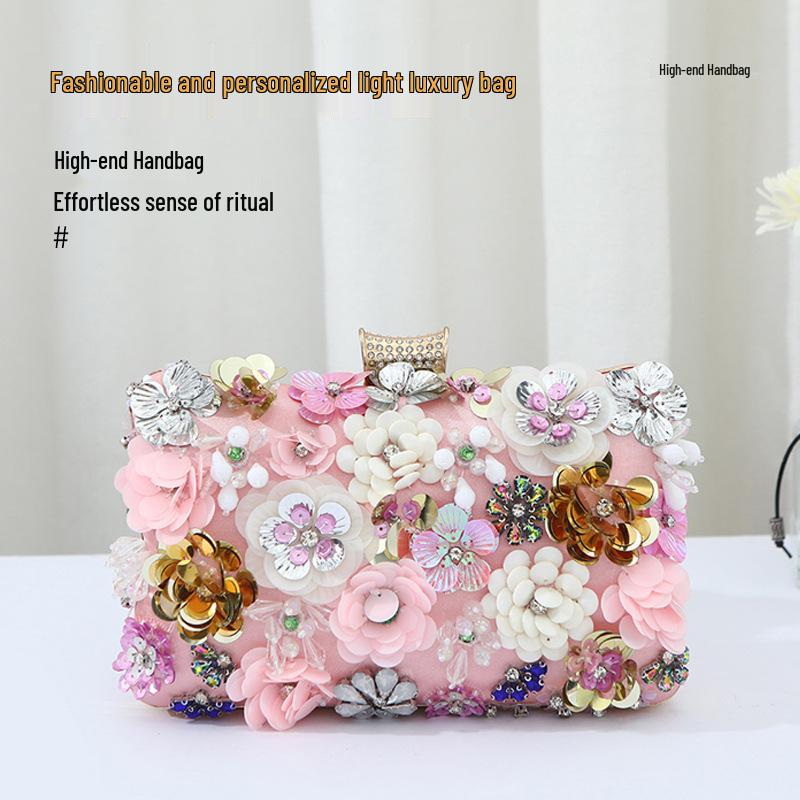 Women's Floral Evening Clutch: Elegant High-End Wedding and Banquet Handbag