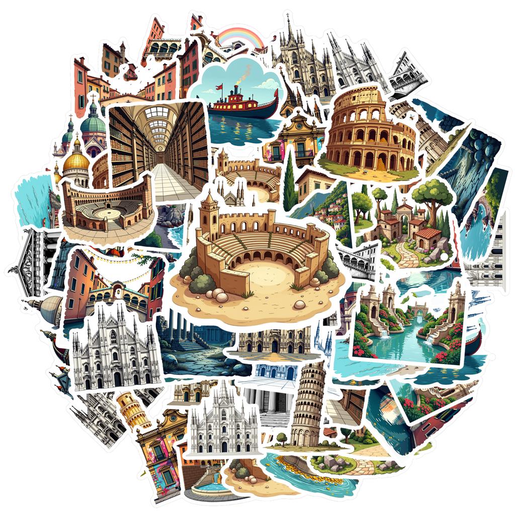 35pcs-70pcs Decals Italian Stickers Graffiti Decals DIY Stickers For Car Sticker Laptop Luggage